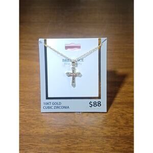 10k Solid gold crucifix W/ Gold-Filled necklace Brilliance Fine Jewelry NEW